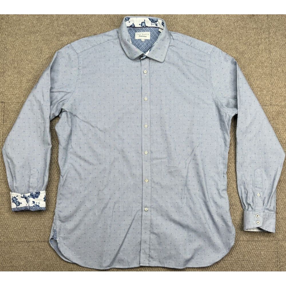 Ted Baker Endurance Flip‎ Cuff Men's Long Sleeve Dress Shirt Size 17.5 36/37